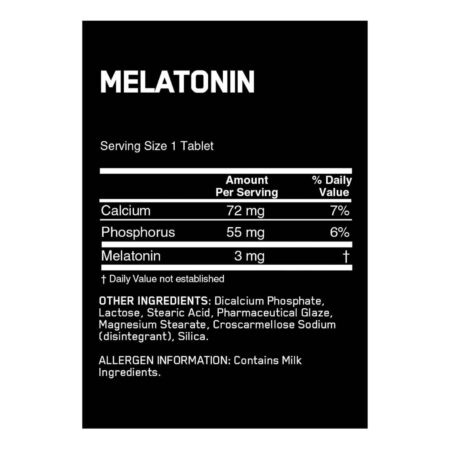 Melatonina 3 mg Optimum Nutrition 100 Tabletes - Image 4