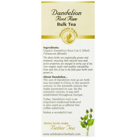 Celebration Herbals, Herbal Tea, Chá de Raíz de Dente de Leão Orgânico - 65 g (3,17 oz) - Image 2