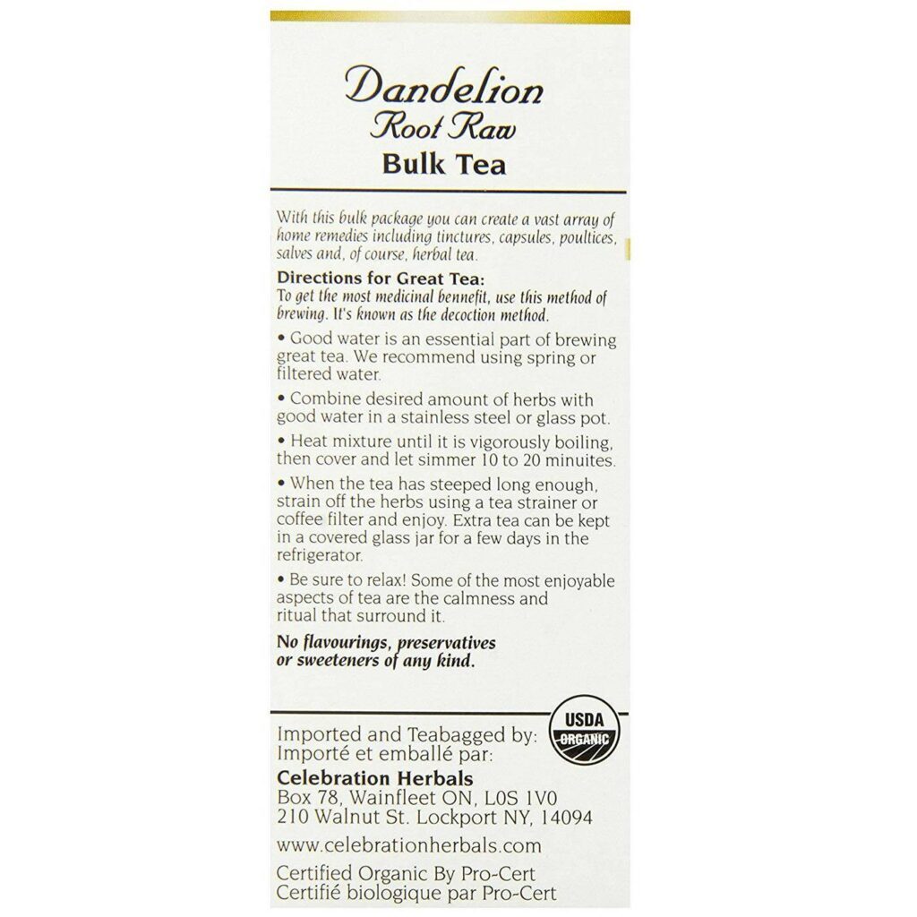 Chá de Raíz de Dente de Leão Orgânico Celebration Herbals - 65g (110ml) - Imagem 4