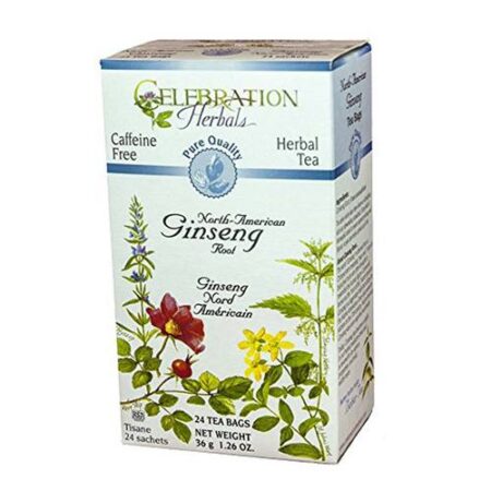 Celebration Herbals, Chá de Ginseng de Qualidade Pura - 24 Saquinhos de Chá