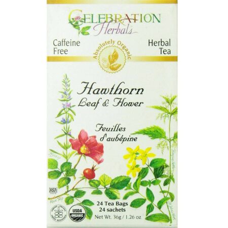 Celebration Herbals Herbal Tea, Chá de Espinheiro Alvar Orgânico Folha & Flor - 24 Saquinhos de Chá