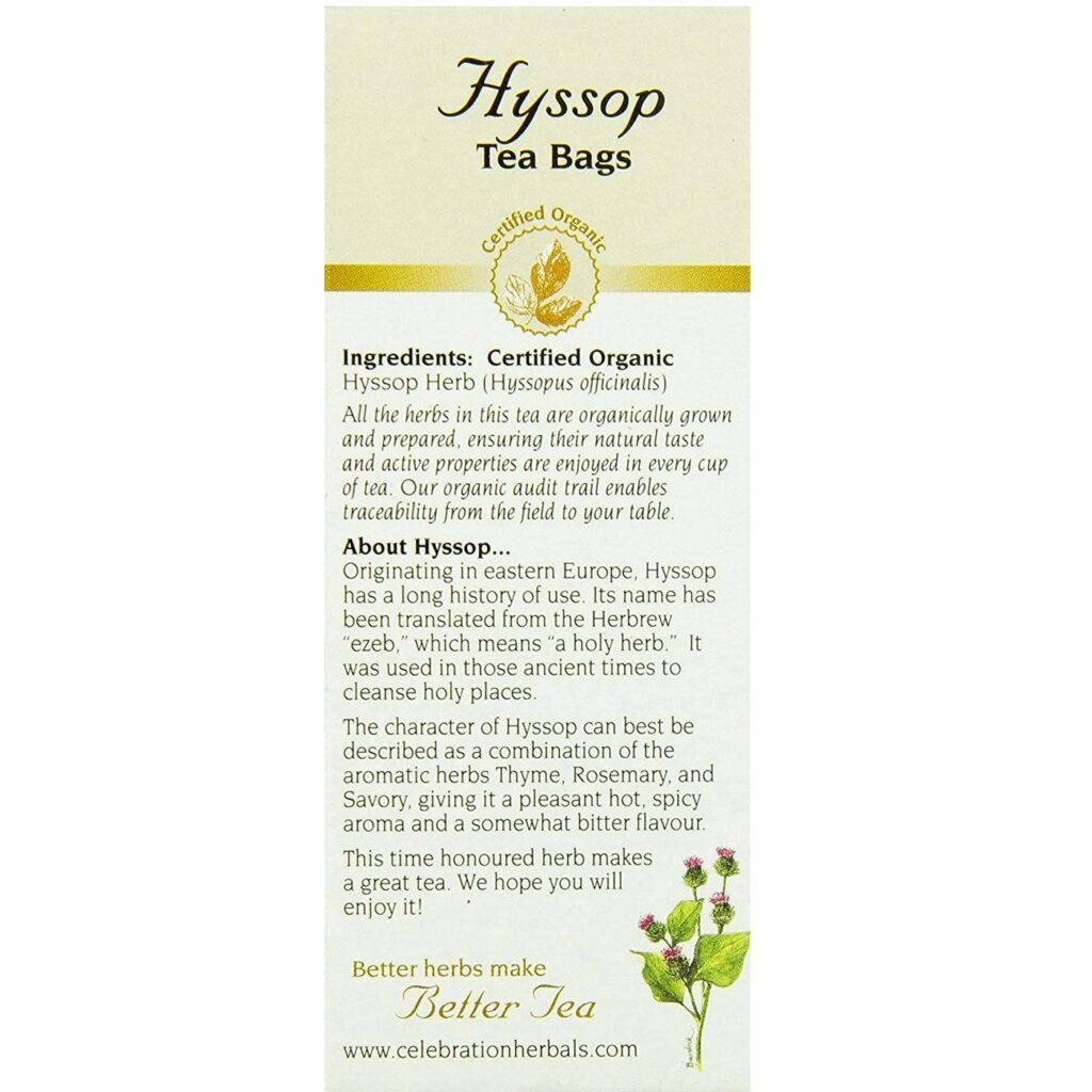 Celebration Herbals Chá de Hissopo - Hyssopus officinalis - 40g - Pronta Entrega Brasil - Imagem 4