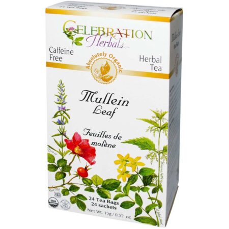 Celebration Herbals Herbal Tea, Chá de Folha de Verbasco Orgânica - 24 Saquinhos de Chá