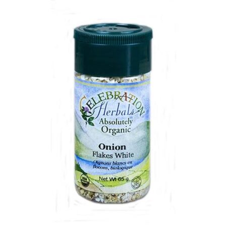 Celebration Herbals, Tempero de Cebola Orgânico - Flocos Brancos - 65g (3,5 oz)