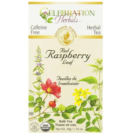 Celebration Herbals Herbal Tea, Chá de Folha de Framboesa Vermelha Orgânica - 40 g (1,76 oz)