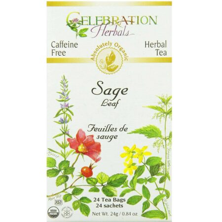 Celebration Herbals Herbal Tea, Chá de Sálvia Orgânica - 24 Saquinhos