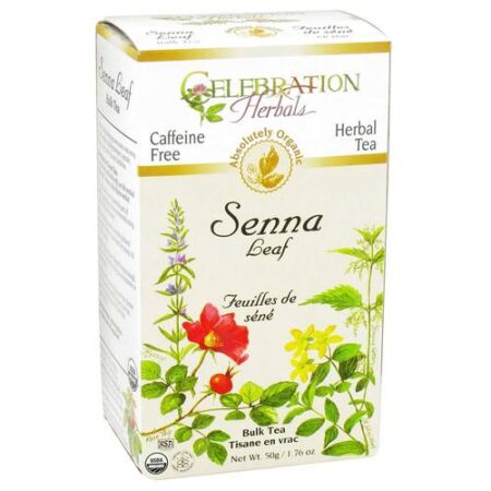 Celebration Herbals, Chá de Folhas de Senna Orgânica -1,76 onças (50g)