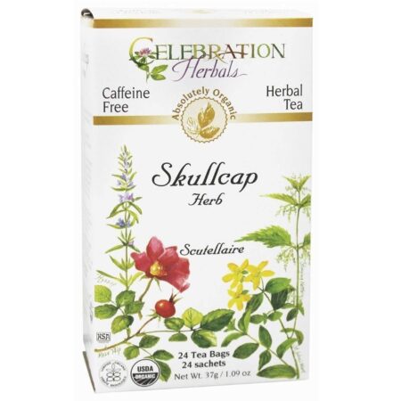 Celebration Herbals Herbal Tea, Chá de Raiz de Escutelária Orgânica - 24 Saquinhos de Chá