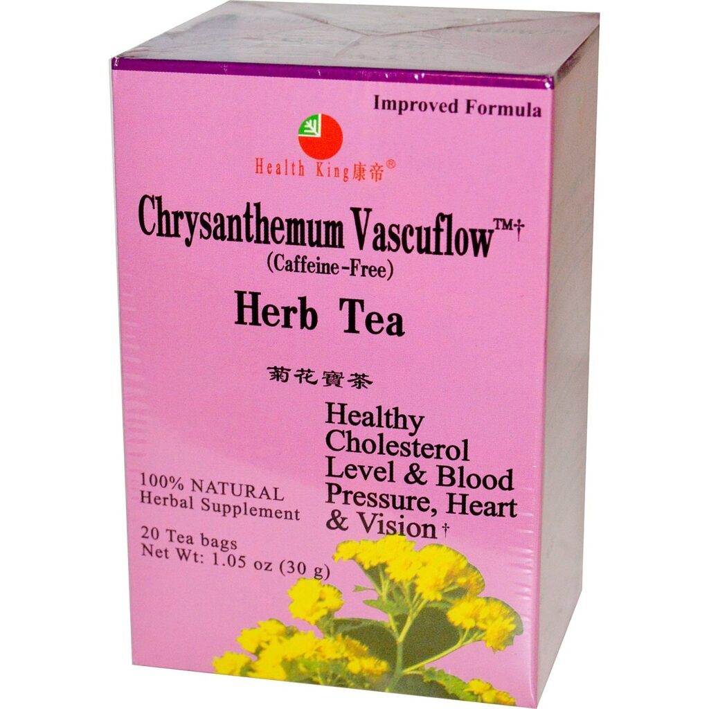 Health King Chá de Crisântemo Vascuflow - 20 Saquinhos para Bem-Estar Circulatório