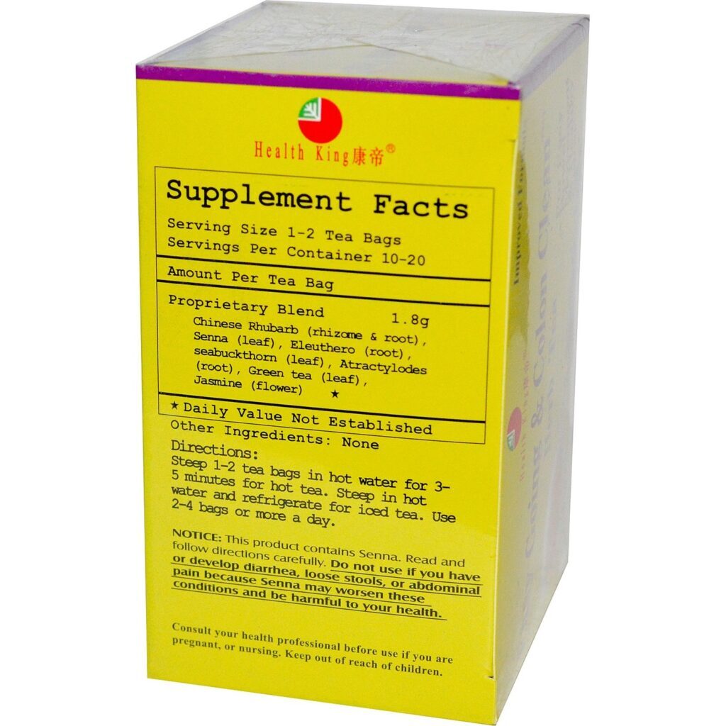 Chá de Ervas Health King and Balanceuticals - Cólon Limpo e Calmo - 20 Sacos de Chá - Imagem 2