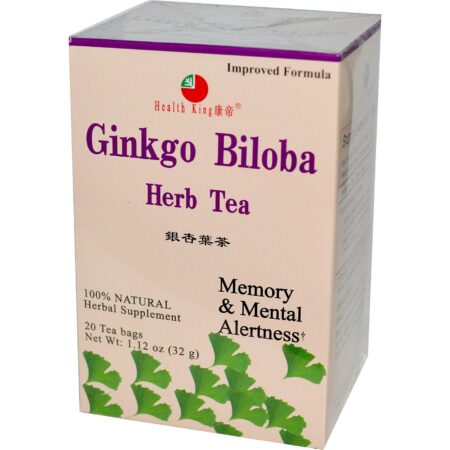 Health King and Balanceuticals, Chá de Ginkgo Biloba - 20 Saqunhos de Chá