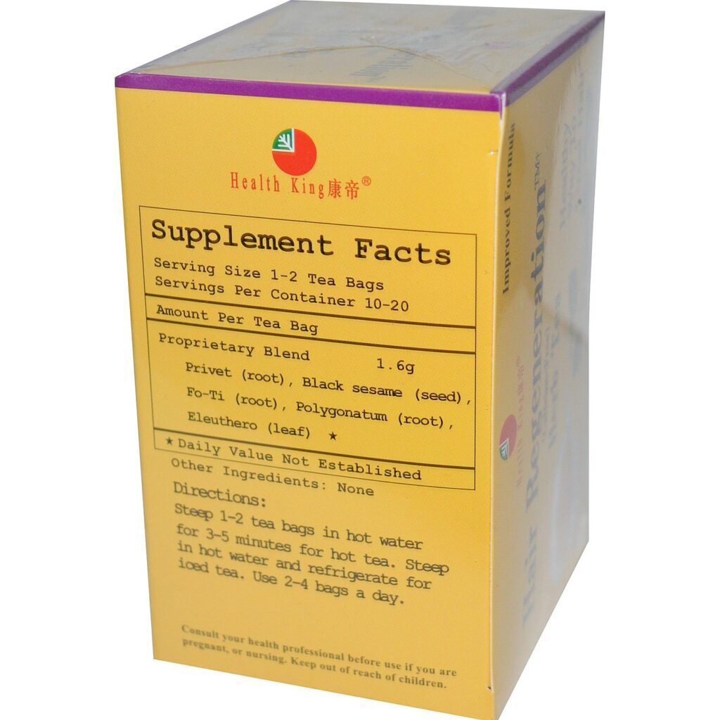 Health King Chá de Regeneração Capilar - 32g (20 Sachês) - Cabelo Forte e Saudável - Imagem 2