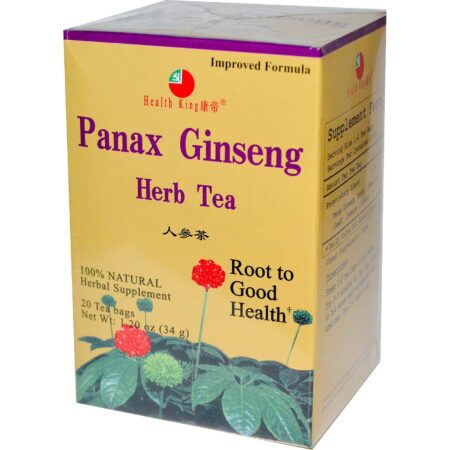 Health King and Balanceuticals, Panax Ginseng Tea - 20 Saquinhos de Chá