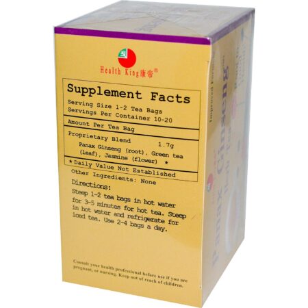 Health King and Balanceuticals, Panax Ginseng Tea - 20 Saquinhos de Chá - Image 2