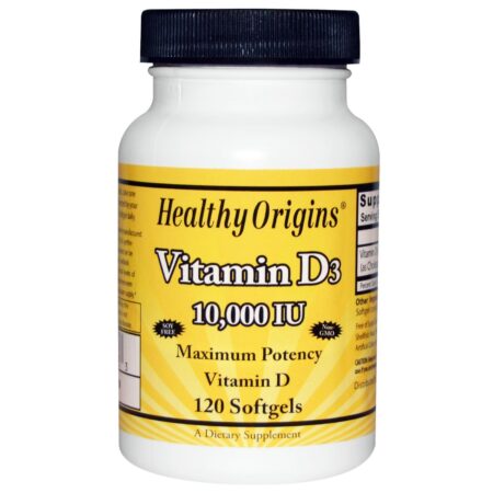 Vitamina D3 10.000 IU Healthy Origins 120 pastilhas de gel