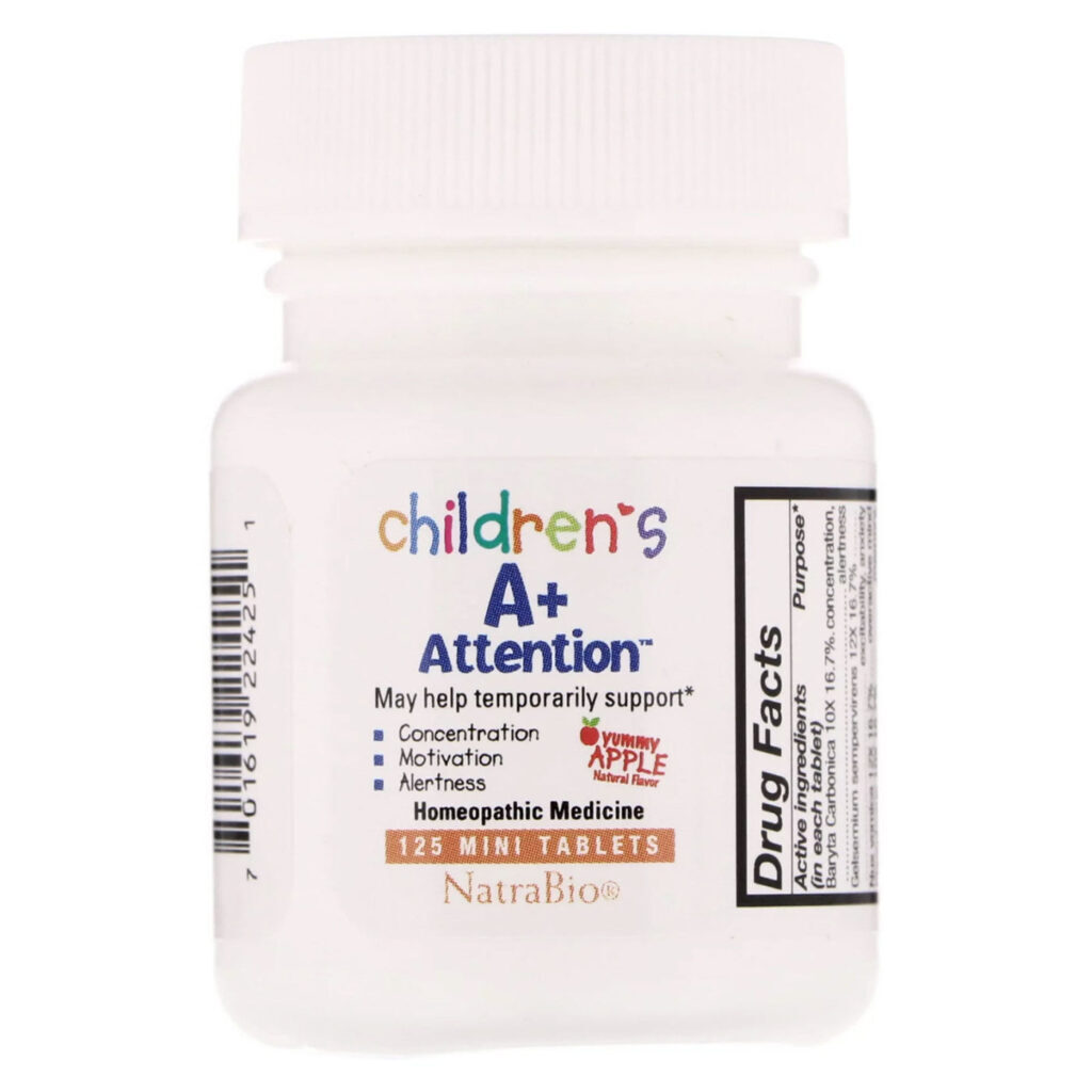 Natra-Bio A + Attention Maçã Yummy 125 Mini Tablets para Foco e Concentração - Imagem 4