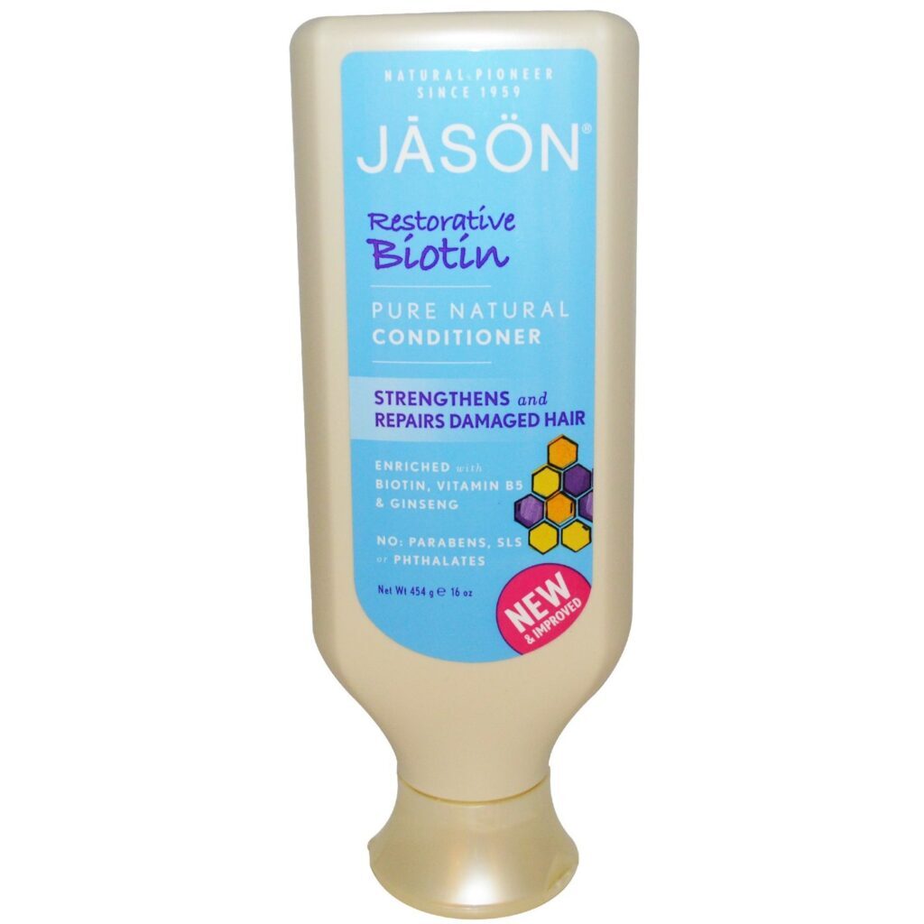 Jason Natural Cosmetics Condicionador Biotina 454g (16 oz) - Cabelos Fortes e Saudáveis