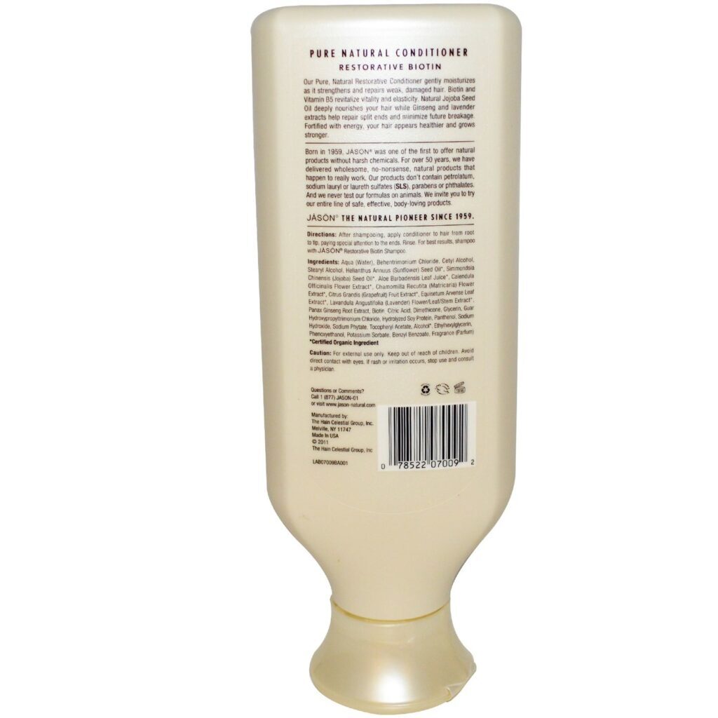 Jason Natural Cosmetics Condicionador Biotina 454g (16 oz) - Cabelos Fortes e Saudáveis - Imagem 2