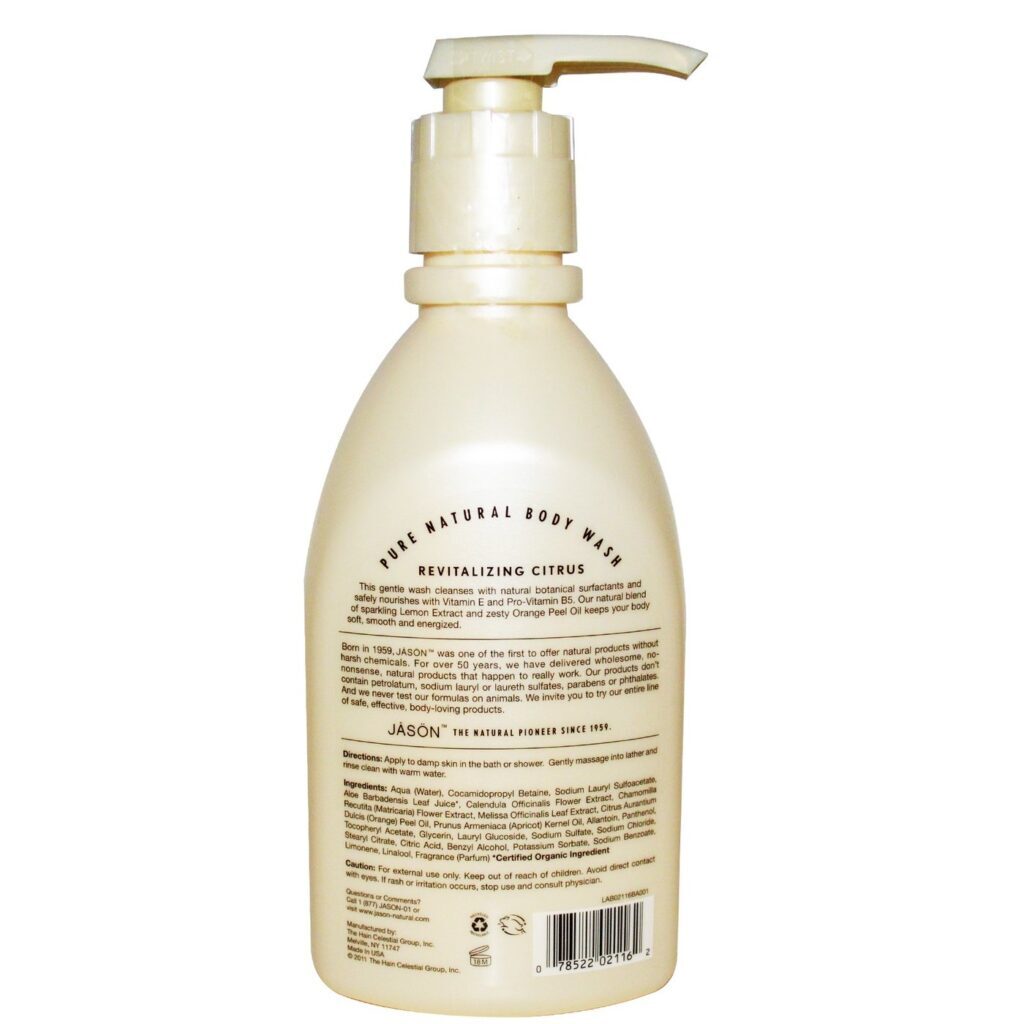 Jason Natural Sabonete Líquido Corporal Revitalizante Cítrico 887mL - Limpeza Profunda e Frescor Revigorante - Imagem 2