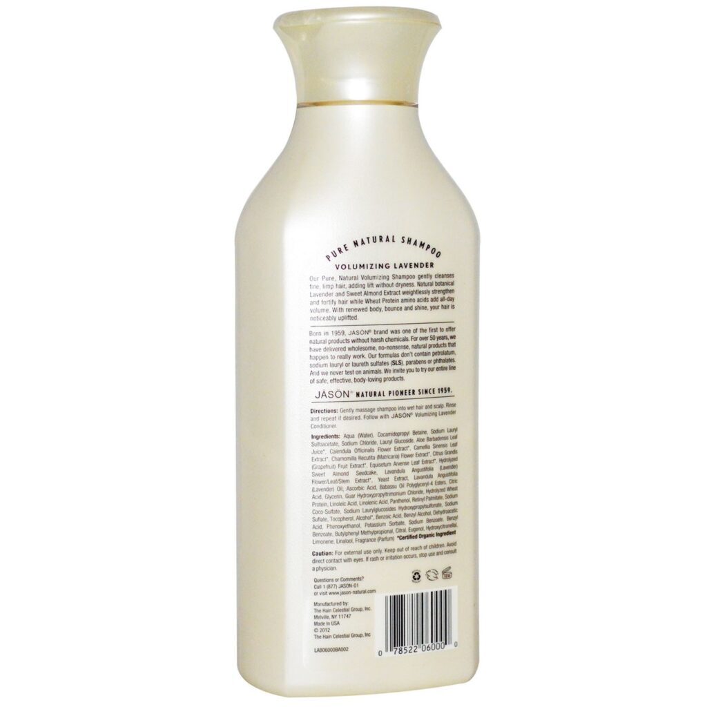 Jason Natural Cosmetics Shampoo Volumizador Lavanda 473 ml - Cabelos com Volume e Leveza - Imagem 2