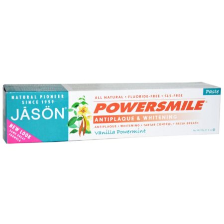 Jason Natural Cosmetics, Creme Dental Antiplaca e Clareador - 6 oz (170g)