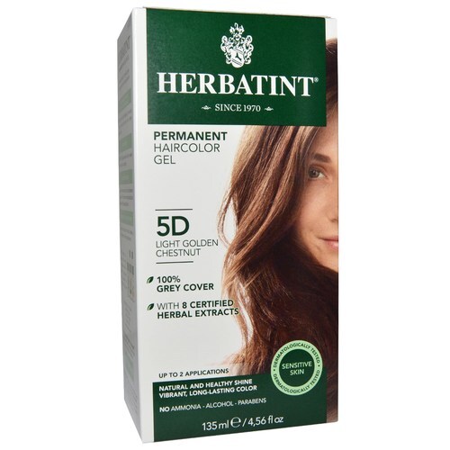 Herbavita Gel Coloração Permanente Marrom 5D Castanho Dourado Leve 135 mL - Cabelos Vibrantes e Saudáveis