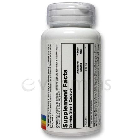 Solaray, L-Carnitina 500 mg - 60 Cápsulas - Image 2