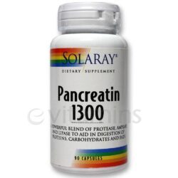 Solaray Pancreatina 1300 - 90 Cápsulas: Suporte Digestivo e Enzimático no Brasil