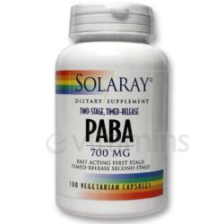 Solaray PABA Liberação Programada 100 Cápsulas: Saúde e Bem-Estar Essencial
