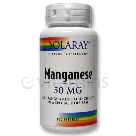 Solaray, Manganês 50 mg - 100 Cápsulas