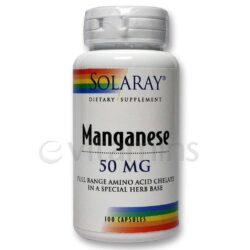 Solaray Manganês 50 mg - 100 Cápsulas: Essencial para Sua Saúde e Bem-Estar