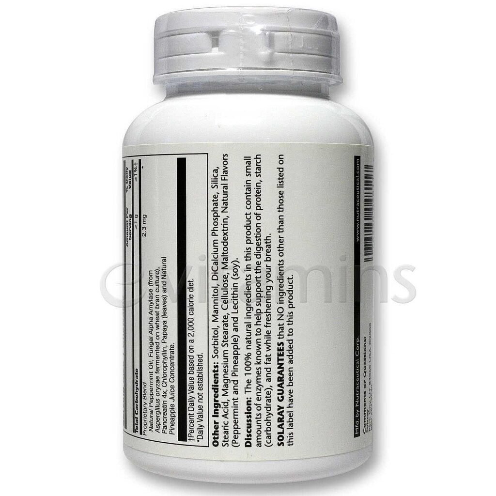 Solaray Super Papaya Plex 180 Tabletes Mastigáveis: Saúde Digestiva e Bem-Estar - Imagem 4
