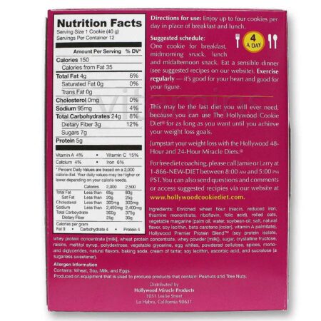 Hollywood Miracle Products, Hollywood Cookie Diet de Aveia - 12 Cookies - Image 2