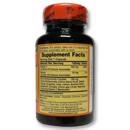 American Health Ester-C 500 mg com Bioflavonóides Cítricos - 60 Cápsulas: Imunidade e Vitalidade - Imagem 2