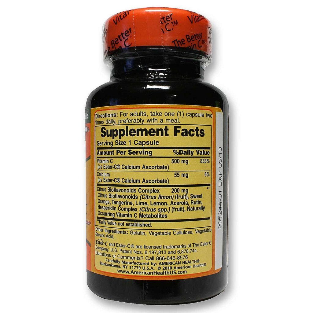 American Health Ester-C 500 mg com Bioflavonóides Cítricos - 60 Cápsulas: Imunidade e Vitalidade - Imagem 2