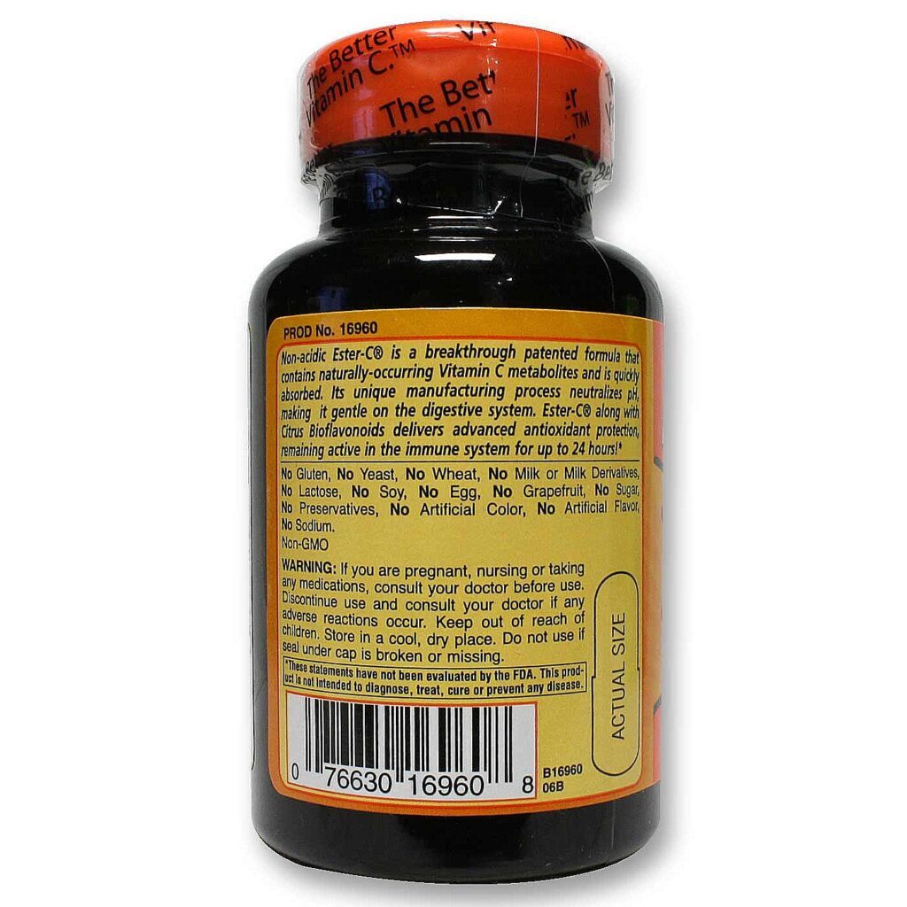 American Health Ester-C 500 mg com Bioflavonóides Cítricos - 60 Cápsulas: Imunidade e Vitalidade - Imagem 3