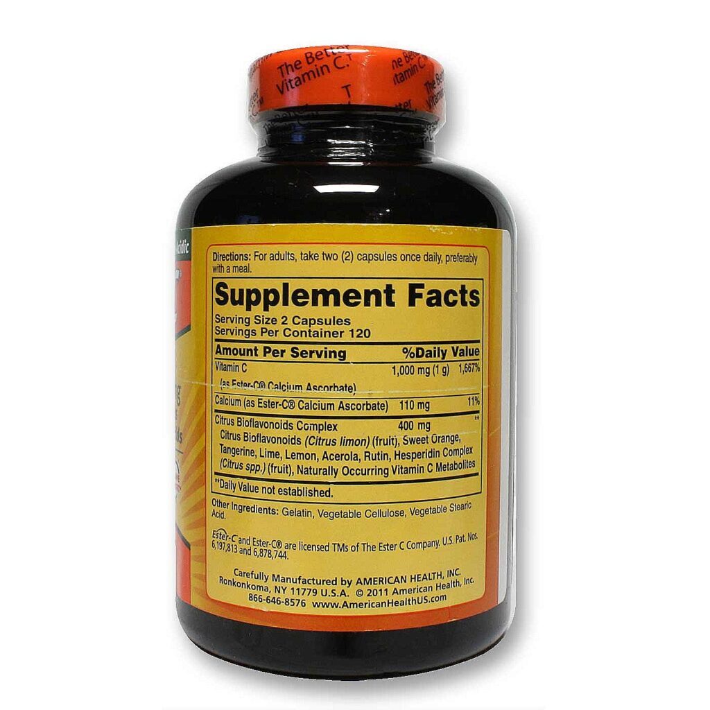 American Health Ester-C 500 mg com Bioflavonóides Cítricos - 240 Cápsulas: Vitamina C Pura para Sua Saúde - Imagem 2