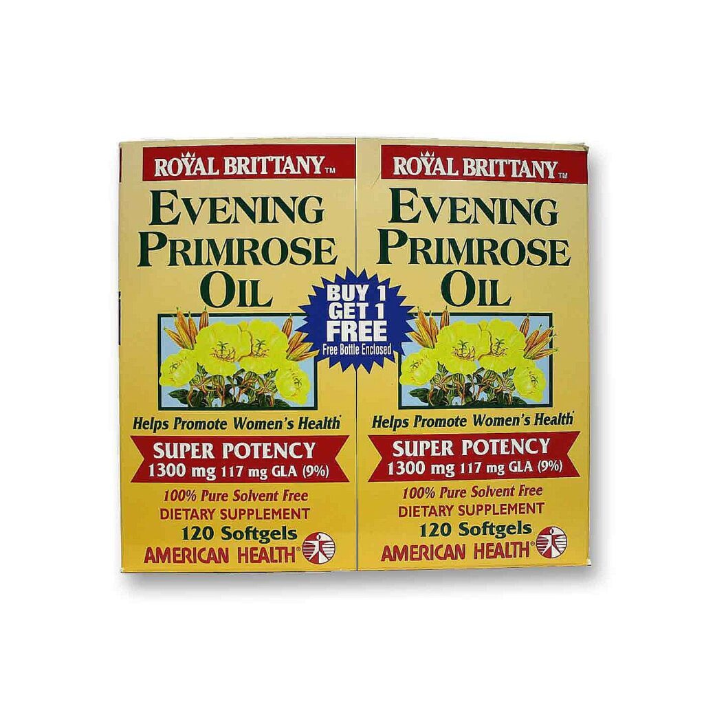 Óleo de Prímula American Health Real Brittany 1.300 mg (Twin Pack) - 120 Cápsulas Gel (Cada)