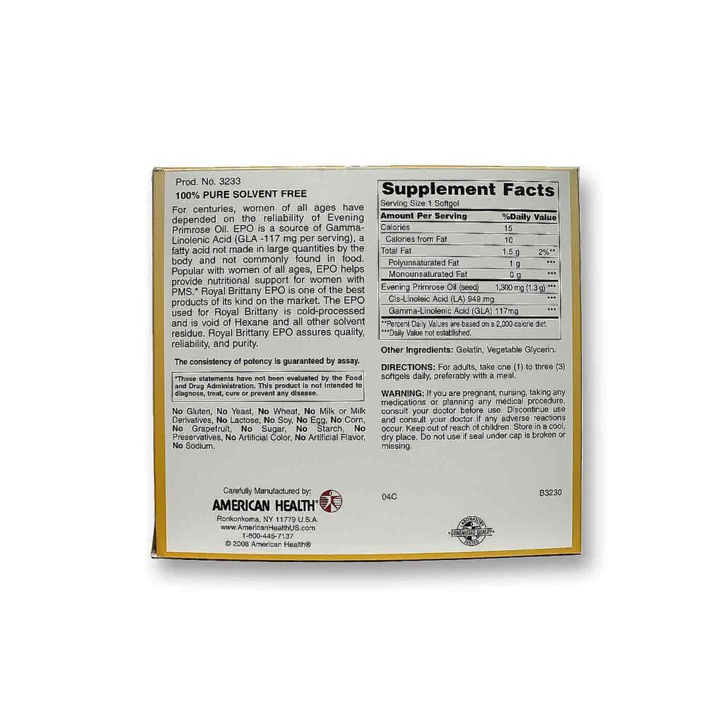 Óleo de Prímula American Health Real Brittany 1.300 mg (Twin Pack) - 120 Cápsulas Gel (Cada) - Imagem 2