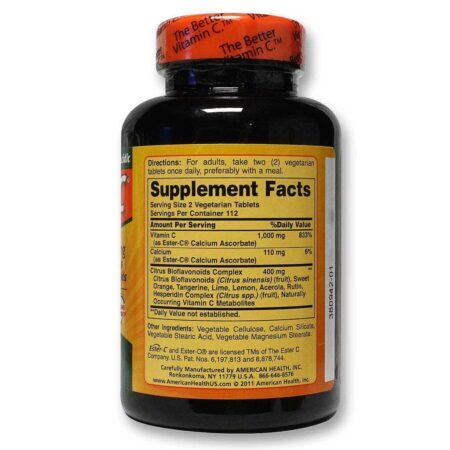 Ester C® 500mg American Health com Bioflavonóides Cítricos - 225 Tabletes Vegetarianos - Imagem 2