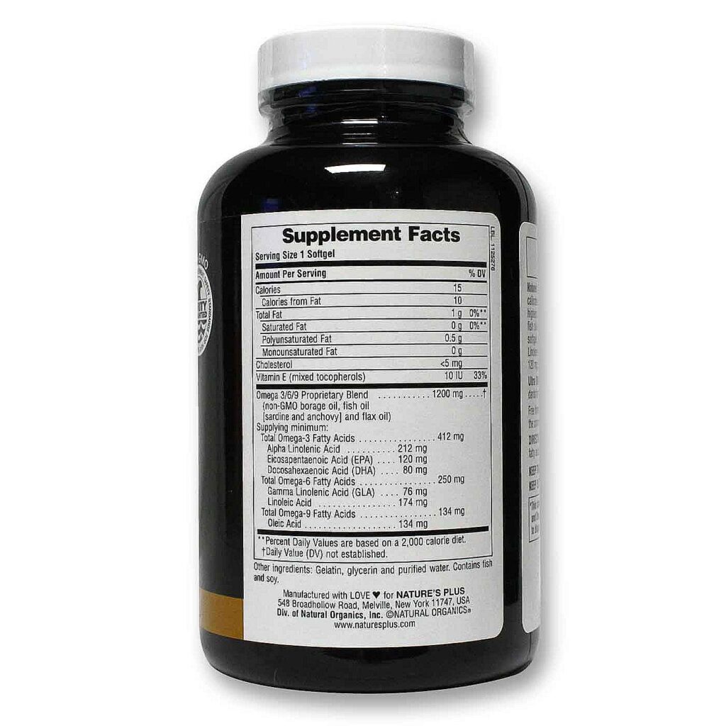 Nature's Plus Ultra Ômega 3-6-9 - 120 Cápsulas Gel para Saúde Completa - Imagem 2