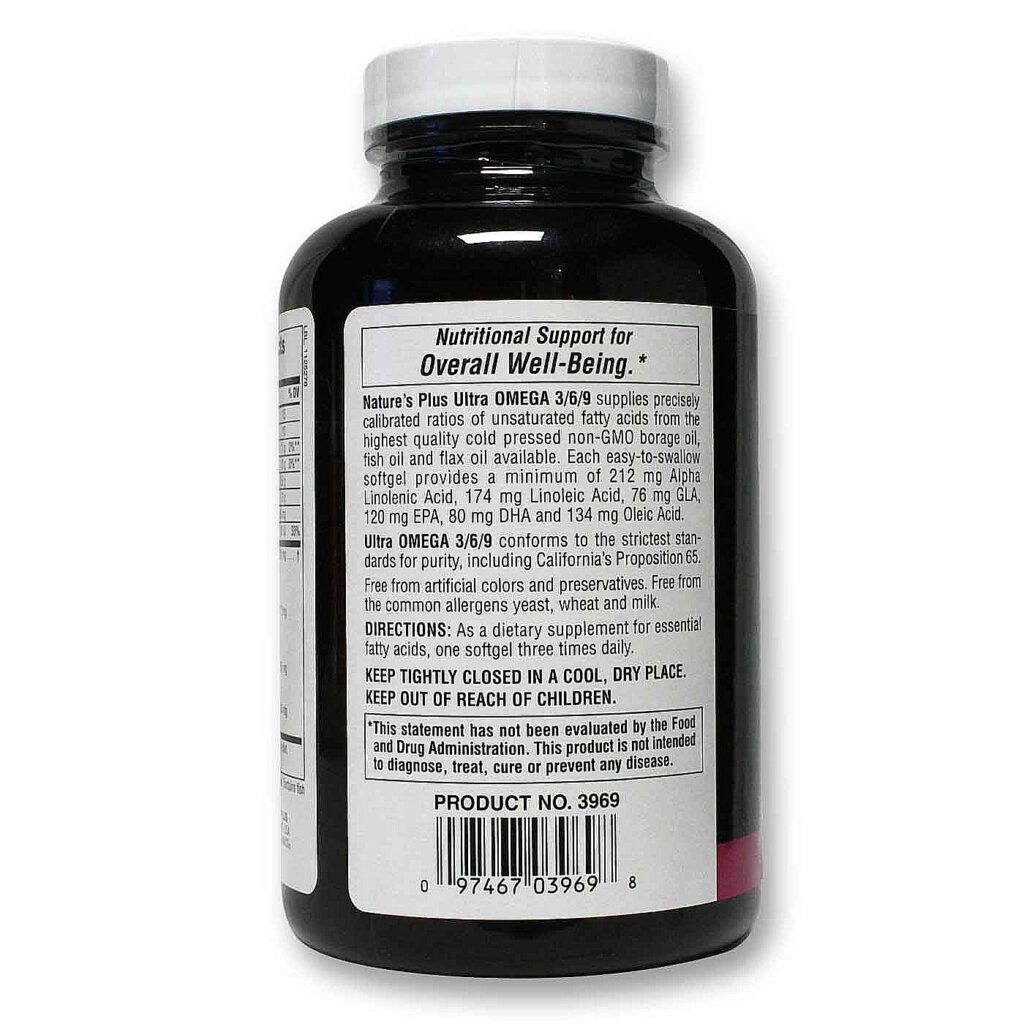 Nature's Plus Ultra Ômega 3-6-9 - 120 Cápsulas Gel para Saúde Completa - Imagem 3