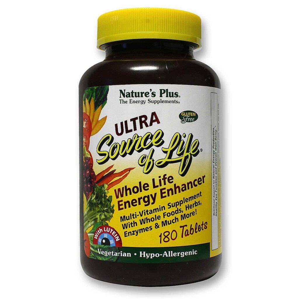 Nature's Plus Ultra Source of Life® Multivitamínico com Luteína - 180 Tabletes