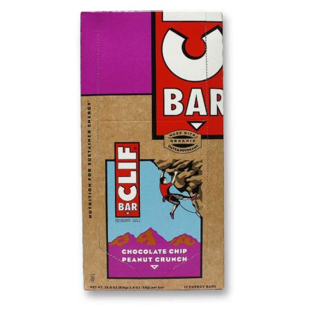 Clif Bar, Barras Energéticas - Lascas de Chocolate com Amendoim Crocante -12 Barras