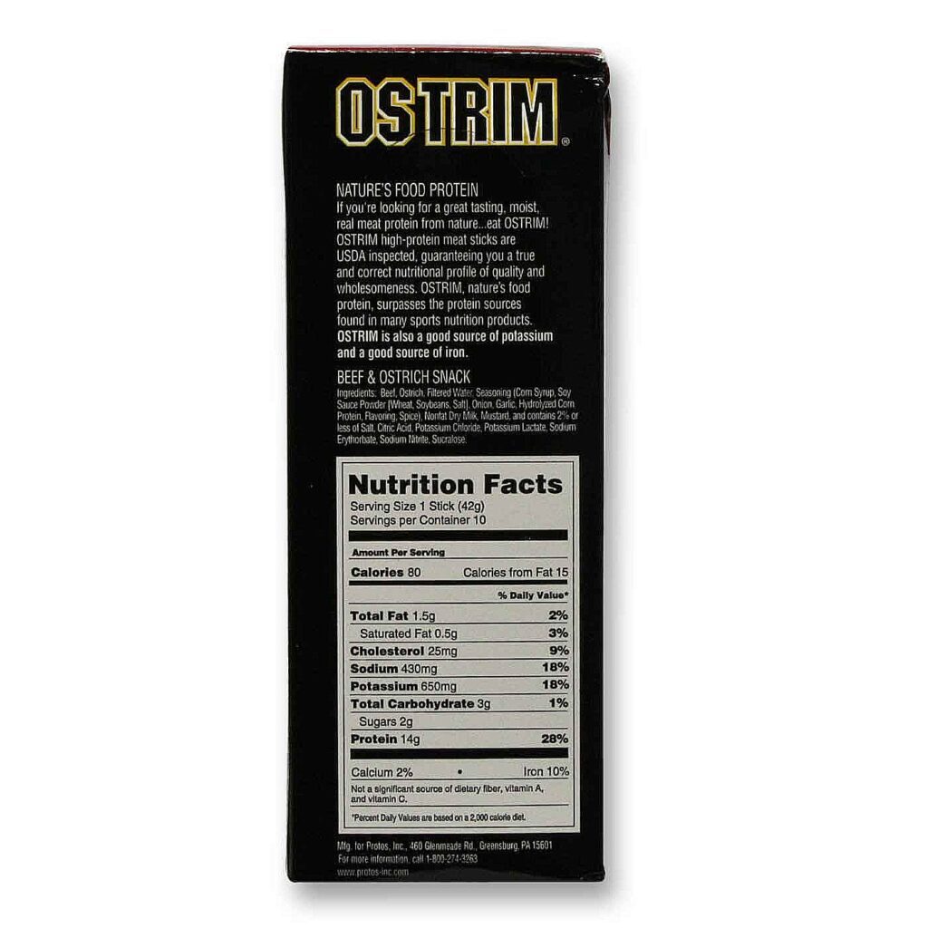 Proto Foods Ostrim® Charque de Avestruz e Bovina Sabor Teriyaki - 10 Unidades (420g) - Imagem 2