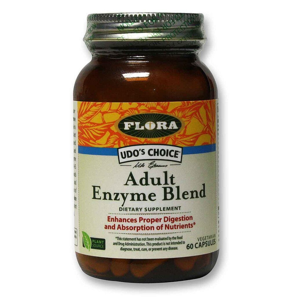 Flora Escolha do Udo Adulto Enzyme Misture 60 Cápsulas Vegetarianas - Saúde Digestiva Completa