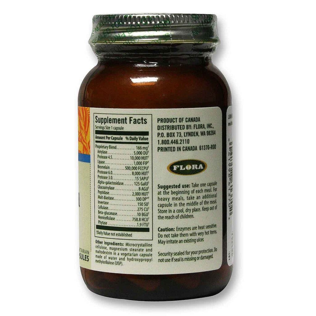 Flora Escolha do Udo Adulto Enzyme Misture 60 Cápsulas Vegetarianas - Saúde Digestiva Completa - Imagem 2
