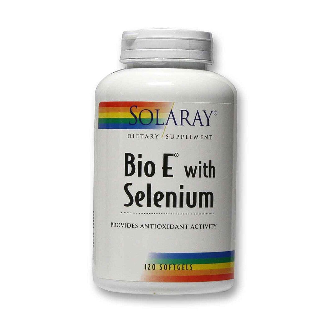 Solaray Bio E com Selênio - Vitamina E Potencializada com Selênio | 120 Cápsulas