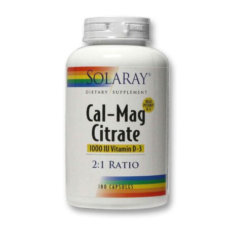 Solaray, Citrato de Cálcio-Magnésio com Vitamina D - 180 Cápsulas