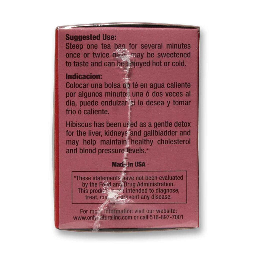Only Natural Chá de Hibisco - 20 Saquinhos para Bem-Estar e Saúde - Imagem 3